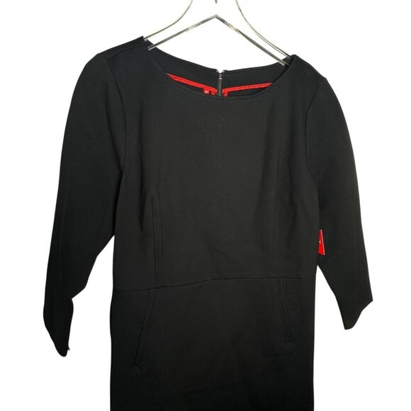 Spanx The Perfect Shift in Classic Black Ponte Stretch Dress 3 /4 Sleeve Size XL - Picture 3 of 11